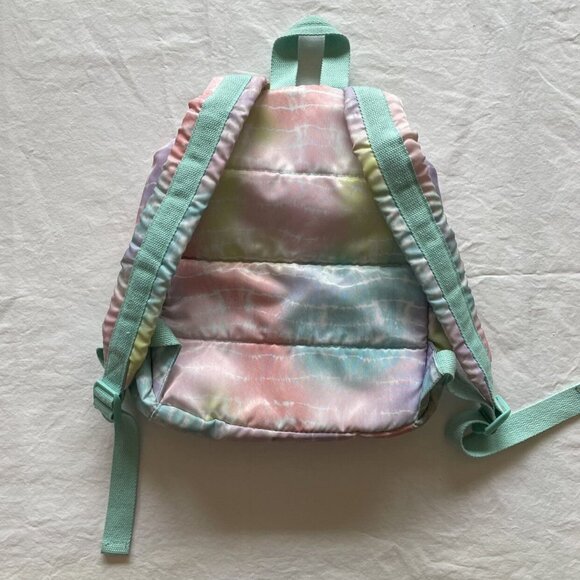 Pastel Tie-Dye Mini Backpack With Front Zipper Pocket & Adjustable Straps - Picture 6 of 10